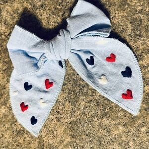 Hand embroidered hair bow